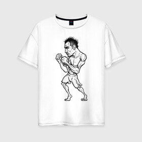 Женская футболка хлопок Oversize с принтом Tony Ferguson art в Кировске, 100% хлопок | свободный крой, круглый ворот, спущенный рукав, длина до линии бедер
 | ferguson | mma | tony | ufc | арманн | бокс | борьба | джиу джитсу | кукуй | тони | фергюсон | эль | энтони