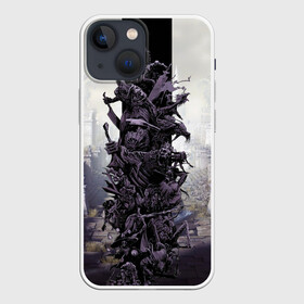 Чехол для iPhone 13 mini с принтом Dark Souls Boss Collaboration в Кировске,  |  | boss | dark souls | demons | skull | демоны | кости | темные души | черепа