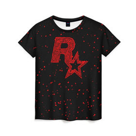 Женская футболка 3D с принтом Rockstar в Кировске, 100% полиэфир ( синтетическое хлопкоподобное полотно) | прямой крой, круглый вырез горловины, длина до линии бедер | auto | dead | grand | gta | gta5 | rdr | red | redemption | rockstar | theft | рокстар