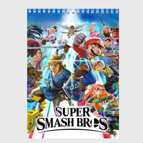 Скетчбук с принтом Super Smash Bros Ultimate в Кировске, 100% бумага
 | 48 листов, плотность листов — 100 г/м2, плотность картонной обложки — 250 г/м2. Листы скреплены сверху удобной пружинной спиралью | Тематика изображения на принте: donkey | fighting | kong | mario | nintendo | pokemon | super | байонетта | бельмонты | донки | клауд | конг | мегамен | пикачу | пэкмэн | рихтер | рю | саймон | снейк | солид | соник | страйф | файтинг