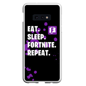 Чехол для Samsung S10E с принтом Eat Sleep Fortnite Repeat в Кировске, Силикон | Область печати: задняя сторона чехла, без боковых панелей | battle | boss | epic | floss | fortnite | game | games | lama | pubg | pvp | royale | save | survival | the | world | битва | выживание | дроп | игра | игры | королевская | лама | массакр | мир | пабг | спасти | фортнайт