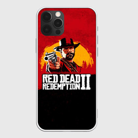 Чехол для iPhone 12 Pro с принтом Red Dead Redemption 2 в Кировске, силикон | область печати: задняя сторона чехла, без боковых панелей | dead | die | flag | game | games | gta | rdr | rdr2 | red | redemption | rockstar | sun | sunset | western | вестерн | выкуп | гта | дикий | закат | запад | игра | игры | красный | мертвый | поле | рдр | рдр2 | рокстар | солнце