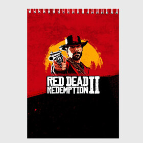Скетчбук с принтом Red Dead Redemption 2 в Кировске, 100% бумага
 | 48 листов, плотность листов — 100 г/м2, плотность картонной обложки — 250 г/м2. Листы скреплены сверху удобной пружинной спиралью | dead | die | flag | game | games | gta | rdr | rdr2 | red | redemption | rockstar | sun | sunset | western | вестерн | выкуп | гта | дикий | закат | запад | игра | игры | красный | мертвый | поле | рдр | рдр2 | рокстар | солнце