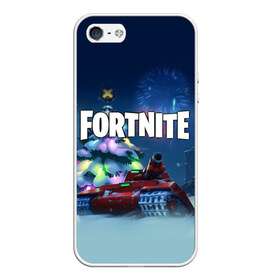 Чехол для iPhone 5/5S матовый с принтом Fortnite Новый год в Кировске, Силикон | Область печати: задняя сторона чехла, без боковых панелей | 