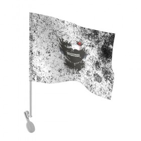 Флаг для автомобиля с принтом Kaneki Ken (Tokyo Ghoul) #2 в Кировске, 100% полиэстер | Размер: 30*21 см | anime | kaneki ken | tokyo ghoul | аниме | канеки кен | токийский гуль