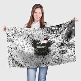 Флаг 3D с принтом Kaneki Ken (Tokyo Ghoul) #2 в Кировске, 100% полиэстер | плотность ткани — 95 г/м2, размер — 67 х 109 см. Принт наносится с одной стороны | anime | kaneki ken | tokyo ghoul | аниме | канеки кен | токийский гуль