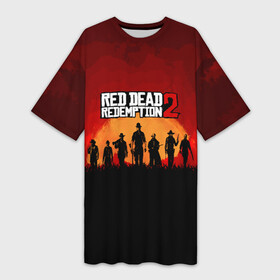 Платье-футболка 3D с принтом RDR 2 в Кировске,  |  | game | red dead | red dead redemption 2 | redemption 2 | rockstar games | бандиты | дикий запад | игры | ковбои | оружие