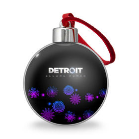 Ёлочный шар с принтом Новогодний Detroit: Become human в Кировске, Пластик | Диаметр: 77 мм | 