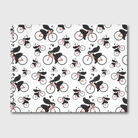 Альбом для рисования с принтом Панды На Велосипеде в Кировске, 100% бумага
 | матовая бумага, плотность 200 мг. | велосипед | мишки | панда | паттерн