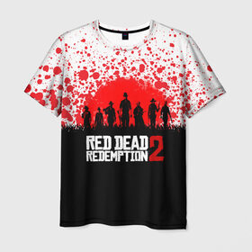 Мужская футболка 3D с принтом RED DEAD REDEMPTION 2 в Кировске, 100% полиэфир | прямой крой, круглый вырез горловины, длина до линии бедер | Тематика изображения на принте: game | red dead | red dead redemption 2 | redemption 2 | rockstar games | бандиты | дикий запад | игры | ковбои | оружие