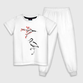 Детская пижама хлопок с принтом Японский стиль в Кировске, 100% хлопок |  брюки и футболка прямого кроя, без карманов, на брюках мягкая резинка на поясе и по низу штанин
 | азия | восток | путешествия | сакура | япония