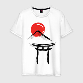 Мужская футболка хлопок с принтом Японский стиль в Кировске, 100% хлопок | прямой крой, круглый вырез горловины, длина до линии бедер, слегка спущенное плечо. | азия | восток | путешествия | сакура | япония