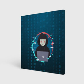 Холст квадратный с принтом Anonymous hacker в Кировске, 100% ПВХ |  | anonymous | hacker | it | аноним | взлом | компьютер | ноутбук | программист | хакер