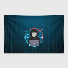 Флаг-баннер с принтом Anonymous hacker в Кировске, 100% полиэстер | размер 67 х 109 см, плотность ткани — 95 г/м2; по краям флага есть четыре люверса для крепления | anonymous | hacker | it | аноним | взлом | компьютер | ноутбук | программист | хакер