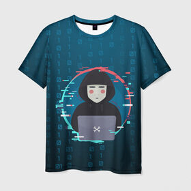Мужская футболка 3D с принтом Anonymous hacker в Кировске, 100% полиэфир | прямой крой, круглый вырез горловины, длина до линии бедер | anonymous | hacker | it | аноним | взлом | компьютер | ноутбук | программист | хакер
