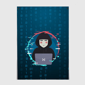 Постер с принтом Anonymous hacker в Кировске, 100% бумага
 | бумага, плотность 150 мг. Матовая, но за счет высокого коэффициента гладкости имеет небольшой блеск и дает на свету блики, но в отличии от глянцевой бумаги не покрыта лаком | anonymous | hacker | it | аноним | взлом | компьютер | ноутбук | программист | хакер