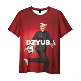Мужская футболка 3D с принтом Новогодний Дзюба в Кировске, 100% полиэфир | прямой крой, круглый вырез горловины, длина до линии бедер | new yaer | артем дзюба | дзюба | зима футбол | новый год | новый год футбол | футбол | футбол новый год
