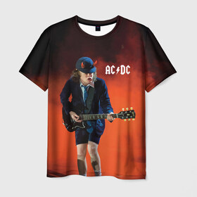 Мужская футболка 3D с принтом AC/DC в Кировске, 100% полиэфир | прямой крой, круглый вырез горловины, длина до линии бедер | ac d.c. | ac dc | acdc | angus | back | bad | black | chrome | guitar | hard | hell | highway | mucis | red | rock | smoke | young | ангус | гитара | группа | диси | дым | красный | музыка | рок | тяжелый | эйси | эйсидиси | янг