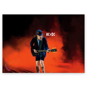 Поздравительная открытка с принтом AC/DC в Кировске, 100% бумага | плотность бумаги 280 г/м2, матовая, на обратной стороне линовка и место для марки
 | ac d.c. | ac dc | acdc | angus | back | bad | black | chrome | guitar | hard | hell | highway | mucis | red | rock | smoke | young | ангус | гитара | группа | диси | дым | красный | музыка | рок | тяжелый | эйси | эйсидиси | янг