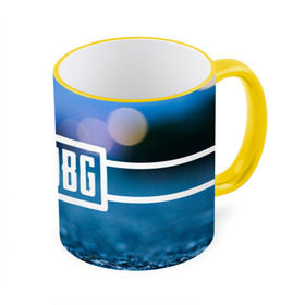 Кружка 3D с принтом PUBG light blue в Кировске, керамика | ёмкость 330 мл | pubg | игра | лого | пубг | светлый | стрелялка | шутер