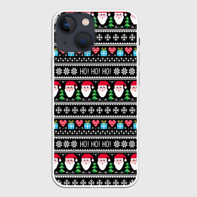 Чехол для iPhone 13 mini с принтом Свитер с Сантой в Кировске,  |  | christmas | claus | gift | new | present | santa | snow | snowflakes | three | xmas | year | год | дедмороз | ёлка | ель | новый | подарок | рождество | санта | снег | снежинки | сюрприз