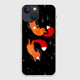 Чехол для iPhone 13 mini с принтом Лисички в Космосе в Кировске,  |  | cute | fox | foxes | ginger | space | tail | забавная | космическая | космонавт | космонавты | космос | лис | лиса | лисица | лисицы | лисичка | лисички | лисы | милая | рыжая | рыжие | скафандр | смешная | фыр | хвост