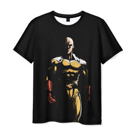 Мужская футболка 3D с принтом Сайтама в Кировске, 100% полиэфир | прямой крой, круглый вырез горловины, длина до линии бедер | man | one | punch | saitama | аниме | ванпанчмен | манга