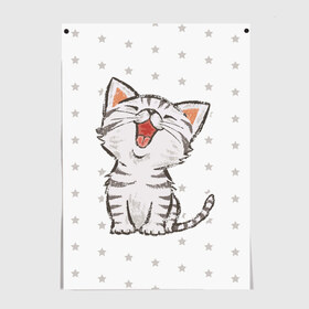 Постер Милейший Котик: в Кировске, 100% бумага
 | бумага, плотность 150 мг. Матовая, но за счет высокого коэффициента гладкости имеет небольшой блеск и дает на свету блики, но в отличии от глянцевой бумаги не покрыта лаком | cat | cats | cute | kitten | kitty | pussy | smile | звезды | кот | котенок | котик | котики | коты | котята | кошечка | кошечки | кошка | кошки | милая | милота | милый | полосатый | смеется | улыбается | улыбака | улыбка