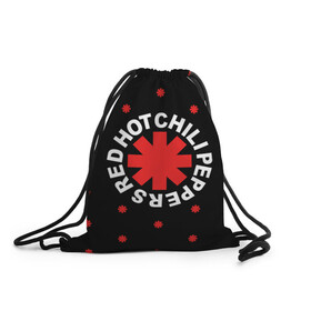 Рюкзак-мешок 3D с принтом Red Hot Chili Peppers в Кировске, 100% полиэстер | плотность ткани — 200 г/м2, размер — 35 х 45 см; лямки — толстые шнурки, застежка на шнуровке, без карманов и подкладки | chili | cross | hot | logo | music | peppers | red | red hot chili peppers | rhcp | rock | star | symbol | звезда | звездочка | красная | красный | крест | логотип | музыка | перцы | рок | символ | цветок | цветочек | чили