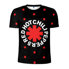 Мужская футболка 3D спортивная с принтом Red Hot Chili Peppers в Кировске, 100% полиэстер с улучшенными характеристиками | приталенный силуэт, круглая горловина, широкие плечи, сужается к линии бедра | chili | cross | hot | logo | music | peppers | red | red hot chili peppers | rhcp | rock | star | symbol | звезда | звездочка | красная | красный | крест | логотип | музыка | перцы | рок | символ | цветок | цветочек | чили