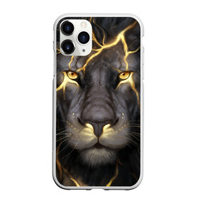 Чехол для iPhone 11 Pro матовый с принтом Лев с молнией в Кировске, Силикон |  | глаза | гроза | зверь | король | кот | кошка | прайд | царь | шрам