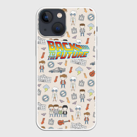 Чехол для iPhone 13 mini с принтом Back to the future_5 в Кировске,  |  | back to the future | doc | emmet brown | marty mcfly | док | культовое кино | марти макфлай | путешествия во времени | роберт земекис | эйнштейн | эммет браун