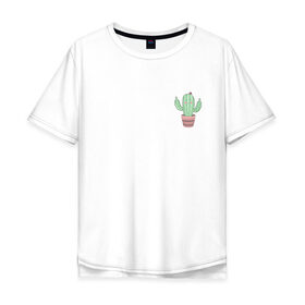 Мужская футболка хлопок Oversize с принтом Fucktus-2 в Кировске, 100% хлопок | свободный крой, круглый ворот, “спинка” длиннее передней части | cactus | you | аргументы | иголки | кактус | карман | колючий | растение