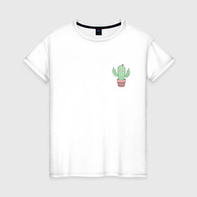 Женская футболка хлопок с принтом Fucktus-2 в Кировске, 100% хлопок | прямой крой, круглый вырез горловины, длина до линии бедер, слегка спущенное плечо | cactus | you | аргументы | иголки | кактус | карман | колючий | растение
