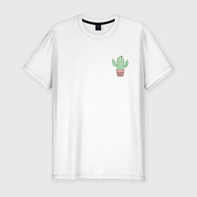 Мужская футболка премиум с принтом Fucktus-2 в Кировске, 92% хлопок, 8% лайкра | приталенный силуэт, круглый вырез ворота, длина до линии бедра, короткий рукав | cactus | you | аргументы | иголки | кактус | карман | колючий | растение