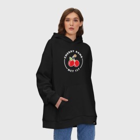 Худи SuperOversize хлопок с принтом Cherry Bomb в Кировске, 70% хлопок, 30% полиэстер, мягкий начес внутри | карман-кенгуру, эластичная резинка на манжетах и по нижней кромке, двухслойный капюшон
 | 127 | bomb | cherry | k pop | korea | kpop | nct | pop | бомб | бомба | вишневая | корейцы | корея | нст | черри