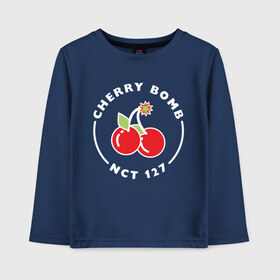 Детский лонгслив хлопок с принтом Cherry Bomb в Кировске, 100% хлопок | круглый вырез горловины, полуприлегающий силуэт, длина до линии бедер | 127 | bomb | cherry | k pop | korea | kpop | nct | pop | бомб | бомба | вишневая | корейцы | корея | нст | черри