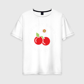Женская футболка хлопок Oversize с принтом Cherry Bomb в Кировске, 100% хлопок | свободный крой, круглый ворот, спущенный рукав, длина до линии бедер
 | 127 | bomb | cherry | k pop | korea | kpop | nct | pop | бомб | бомба | вишневая | корейцы | корея | нст | черри