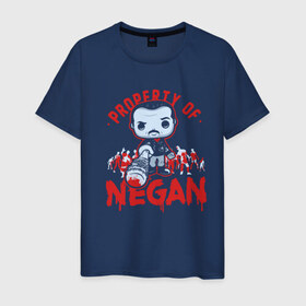 Мужская футболка хлопок с принтом Property of Negan в Кировске, 100% хлопок | прямой крой, круглый вырез горловины, длина до линии бедер, слегка спущенное плечо. | 