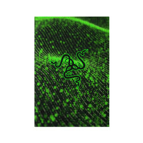 Обложка для паспорта матовая кожа с принтом RAZER в Кировске, натуральная матовая кожа | размер 19,3 х 13,7 см; прозрачные пластиковые крепления | 101 | brand | company | gamer | green | logo | mamba | naga | player | razer | rzr | snake | бренд | железо | зеленый | змея | компания | лого | рейзер | софт