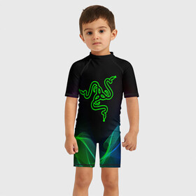 Детский купальный костюм 3D с принтом  SDC в Кировске, Полиэстер 85%, Спандекс 15% | застежка на молнии на спине | 101 | brand | company | gamer | green | logo | mamba | naga | player | razer | rzr | snake | бренд | железо | зеленый | змея | компания | лого | рейзер | софт
