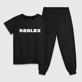 Детская пижама хлопок с принтом Roblox Logo в Кировске, 100% хлопок |  брюки и футболка прямого кроя, без карманов, на брюках мягкая резинка на поясе и по низу штанин
 | Тематика изображения на принте: logo | roblox | лого | логотип | надпись | роблокс