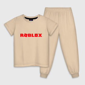 Детская пижама хлопок с принтом Roblox Logo в Кировске, 100% хлопок |  брюки и футболка прямого кроя, без карманов, на брюках мягкая резинка на поясе и по низу штанин
 | logo | roblox | лого | логотип | надпись | роблокс