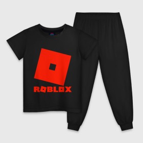 Детская пижама хлопок с принтом Roblox Logo в Кировске, 100% хлопок |  брюки и футболка прямого кроя, без карманов, на брюках мягкая резинка на поясе и по низу штанин
 | Тематика изображения на принте: logo | roblox | лого | логотип | надпись | роблокс