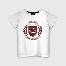 Детская футболка хлопок с принтом Roblox University в Кировске, 100% хлопок | круглый вырез горловины, полуприлегающий силуэт, длина до линии бедер | 
