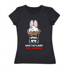 Женская футболка хлопок с принтом Save The Planet в Кировске, 100% хлопок | прямой крой, круглый вырез горловины, длина до линии бедер, слегка спущенное плечо | 
