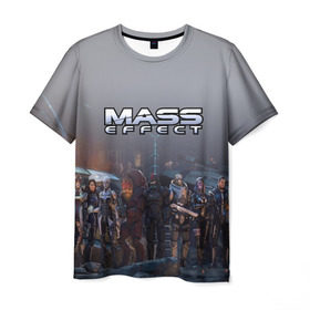 Мужская футболка 3D с принтом Mass Effect в Кировске, 100% полиэфир | прямой крой, круглый вырез горловины, длина до линии бедер | Тематика изображения на принте: amdromeda initiative | andromeda | game | gun | hemet | n7 | rifle | ryder | soldier | space | star | weapon