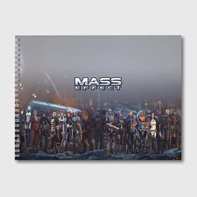 Альбом для рисования с принтом Mass Effect в Кировске, 100% бумага
 | матовая бумага, плотность 200 мг. | amdromeda initiative | andromeda | game | gun | hemet | n7 | rifle | ryder | soldier | space | star | weapon