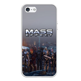 Чехол для iPhone 5/5S матовый с принтом Mass Effect в Кировске, Силикон | Область печати: задняя сторона чехла, без боковых панелей | Тематика изображения на принте: amdromeda initiative | andromeda | game | gun | hemet | n7 | rifle | ryder | soldier | space | star | weapon