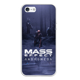 Чехол для iPhone 5/5S матовый с принтом MASS EFFECT ANDROMEDA в Кировске, Силикон | Область печати: задняя сторона чехла, без боковых панелей | Тематика изображения на принте: amdromeda initiative | andromeda | game | gun | hemet | n7 | rifle | ryder | soldier | space | star | weapon